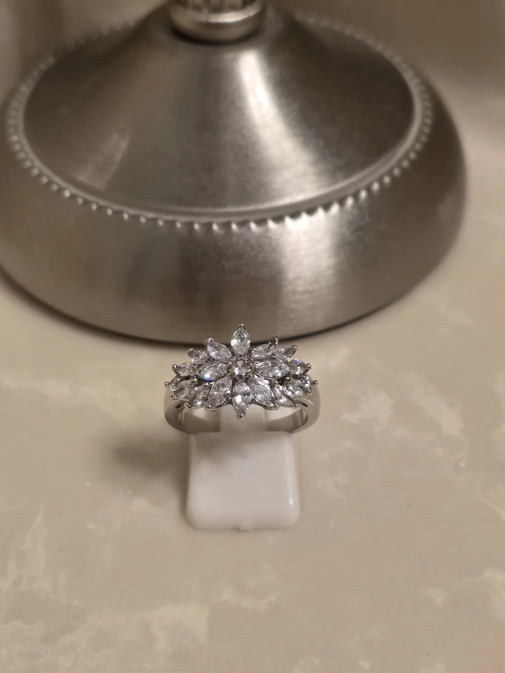 Silver and CZ Cluster Ring Size 8